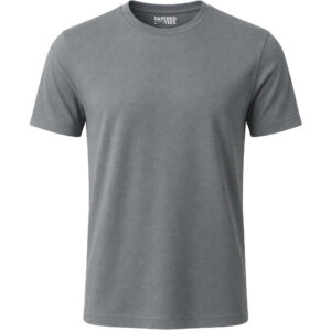 Tapered Tees Gray | Tapered Tees Grey short-sleeve crew-neck T-shirt on a white background.