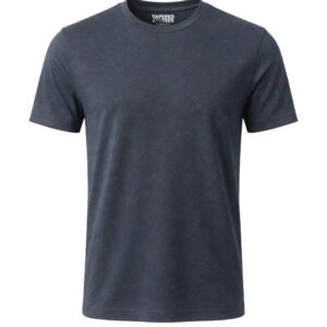 NAVY-FINAL | Tapered Tees Dark blue-gray short-sleeve crew-neck T-shirt with a plain front on a white background